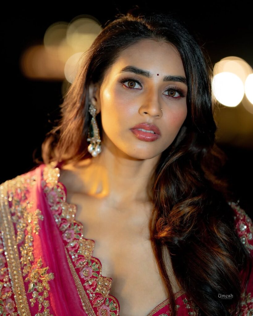 Sapthami Gowda Shines in Stunning Red Saree
