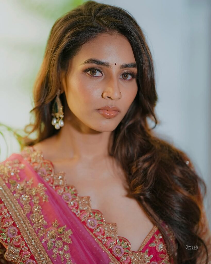 Sapthami Gowda Shines in Stunning Red Saree
