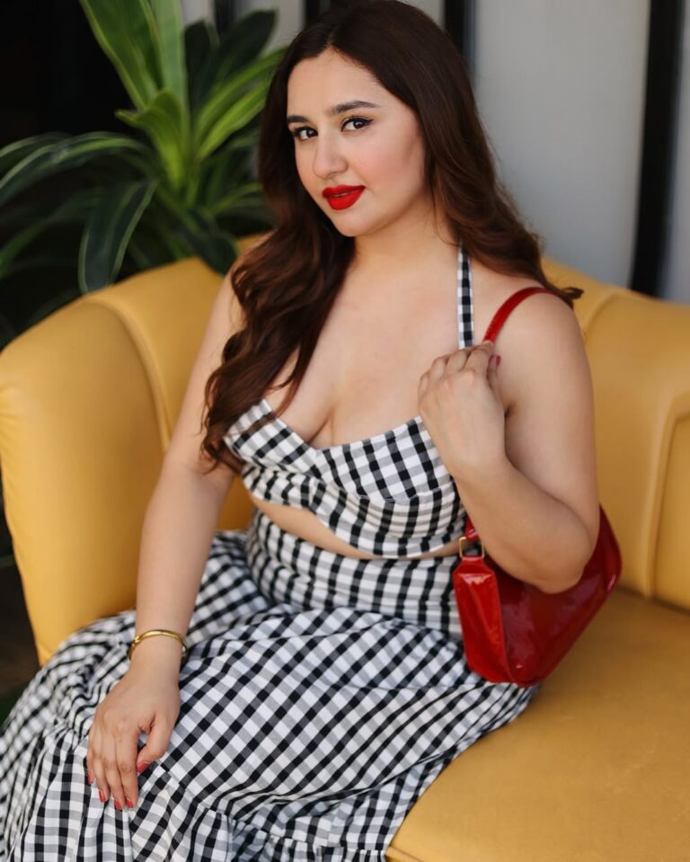 Sanaya Pithawalla Glows in Chic Striped Dress